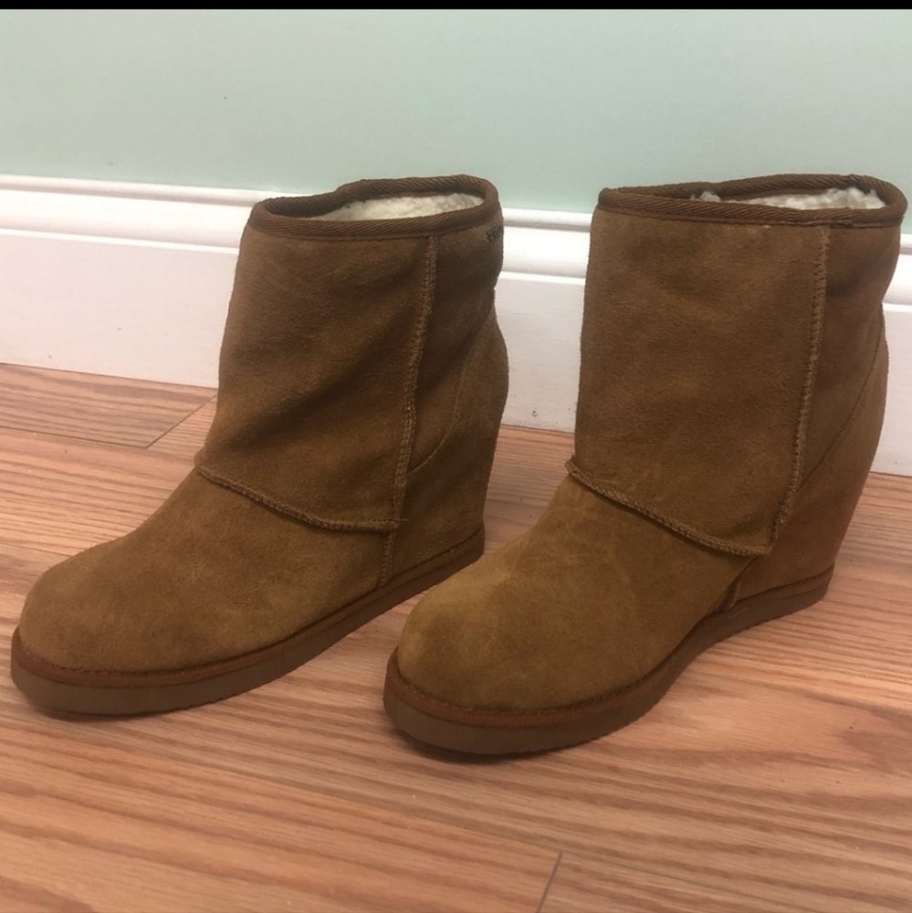 Kick it up suede leather wedge boots